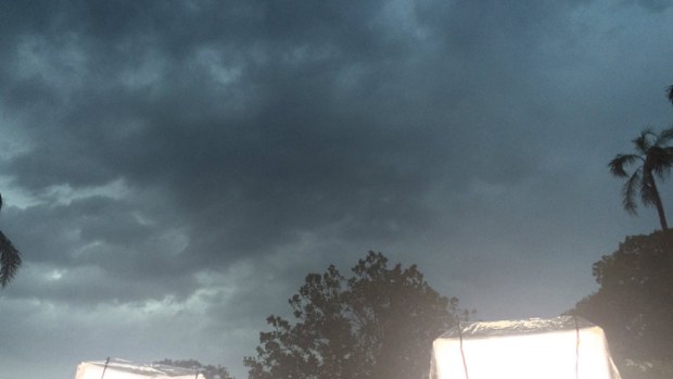Storm clouds over Brisbane. (Twitter / @JessMillward9)