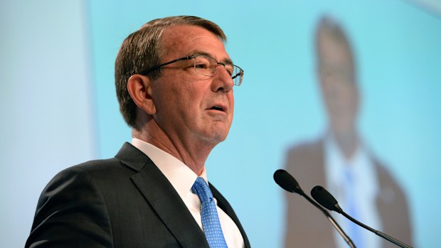 US Secretary of Defense Ashton Carter speaks at the 15th International Institute for Strategic Studies (IISS) Shangri-La Dialogue in Singapore on June 4, 2016. (AFP)