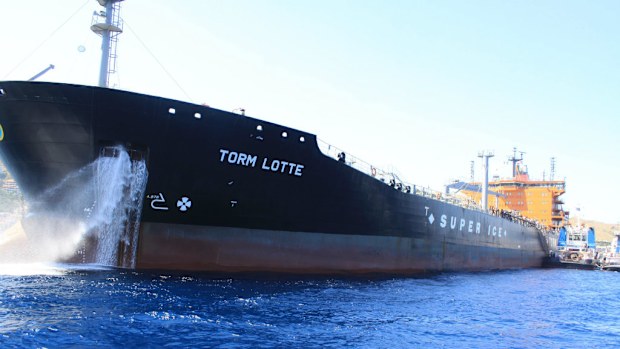 The migrant ship in the Italian port of Messina. (AAP)