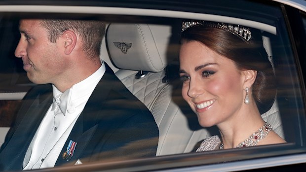 The Duke and Duchess of Cambridge travelling to official event