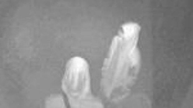 A CCTV image of two males police want to speak to.