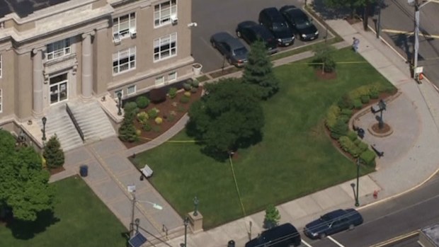 US police have shot and killed a man inside a library in New Jersey. (9NEWS)