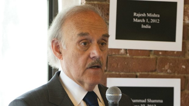 Philip Balboni, GlobalPost President, CEO and co-founder, speaks prior to a panel discussion about the importance and dangers of reporting on world conflicts at a Free James Foley event on May 3, 2013 in Boston. (DON EMMERT/AFP/Getty Images)