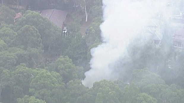 Heavy smoke billows from the blaze. (9NEWS)