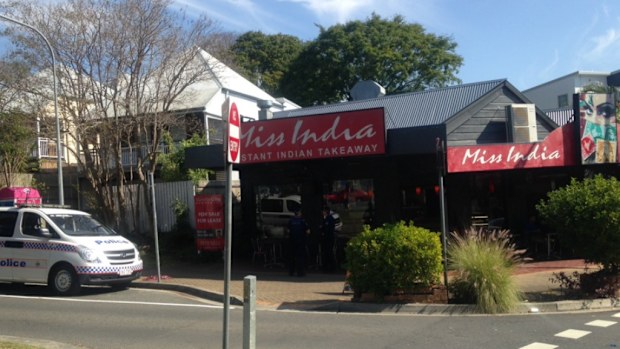 Brisbane restaurant Miss India was allegedly robbed just after midday. (9NEWS)