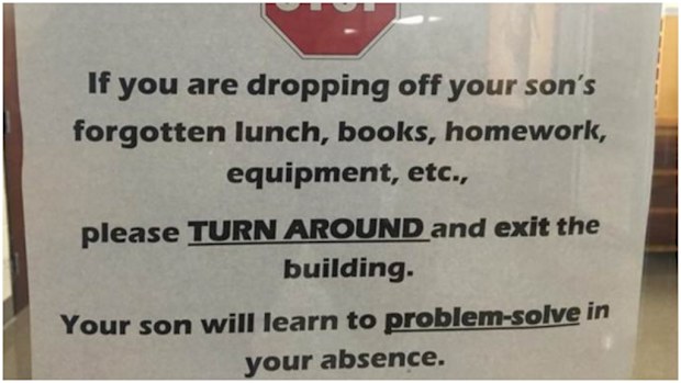 A US high school has sparked controversy after sharing their tough-love policy for forgetful students. (Facebook)
