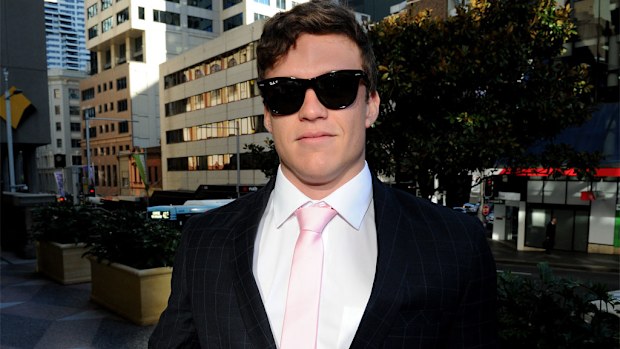 Zane Alchin arrives at the Downing Centre court in Sydney. (AAP)