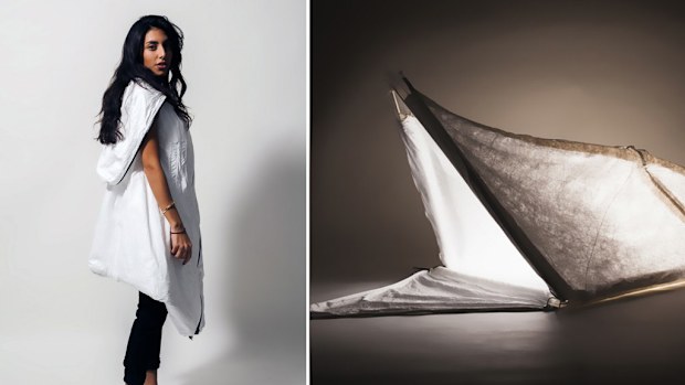The Syrian Refugee Wearable Shelter converts from a parka into a sleeping bag and tent. (RCA)