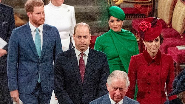The former 'fab four' leave Westminster Abbey following the Commonwealth Service in London.