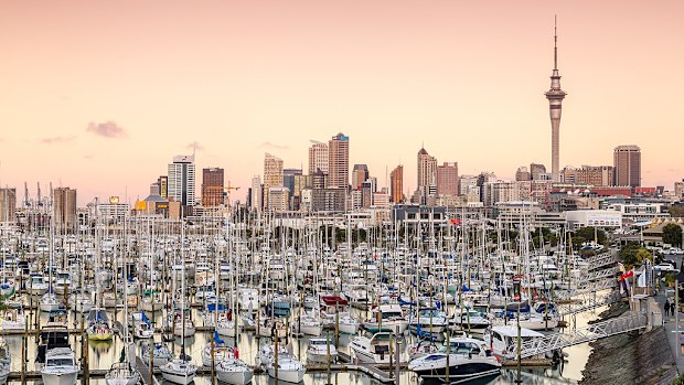 Auckland city and harbour at sunset (Getty)
