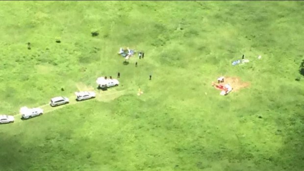 The crash site is not far from powerlines. (WIN News Townsville)