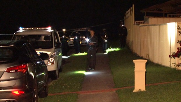 Police are on the search for three men after a shot was fired at a home in Blair Athol last night. 