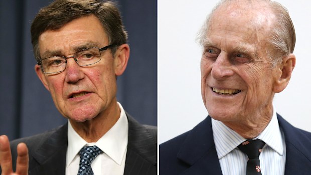 Former defence chief Angus Houston and the Duke of Edinburgh. (AAP)