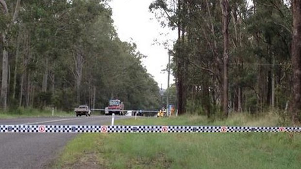 Emergency crews at the scene yesterday. (Supplied)