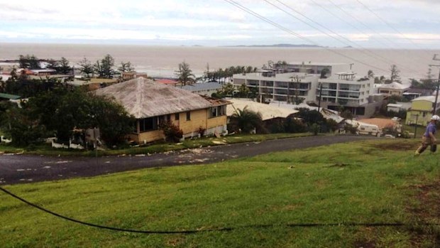 Power lines came down at Yeppoon. (Supplied: QFES)