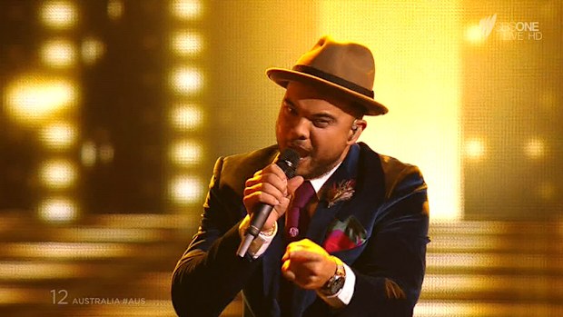 Guy Sebastian performs at Eurovision 2015. (SBS)