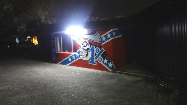 The Rebels Motorcycle gang clubhouse in Sydney. Police have seized firearms, drugs, alcohol and cash in raids targeting the gang. (AAP Image/ NSW Police)