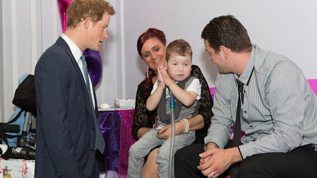 Prince Harry with Carson and his family last year. (AFP)
