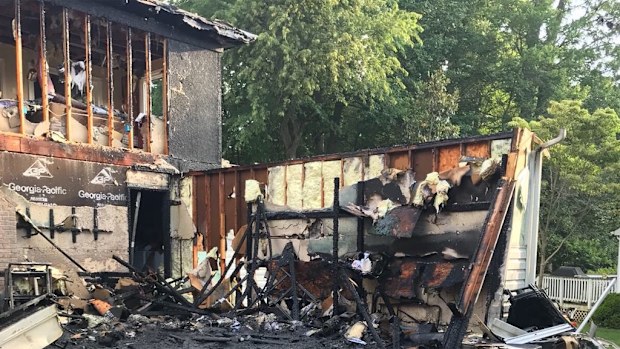 Coral and Matthew Denakis watched as their family home burned down hours before their wedding.