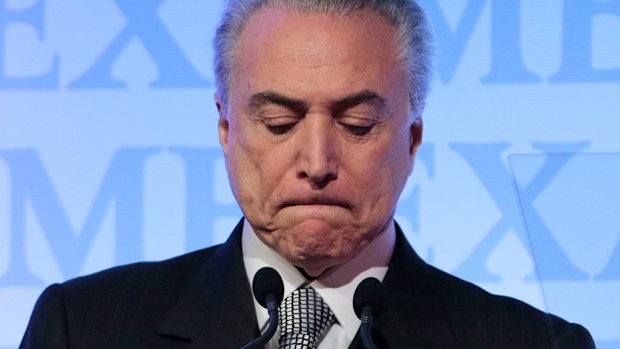 Brazilian President Michel Temer speaks during the 8th Exame Forum 2016, in Sao Paulo, Brazil on September 30, 2016. (AFP)