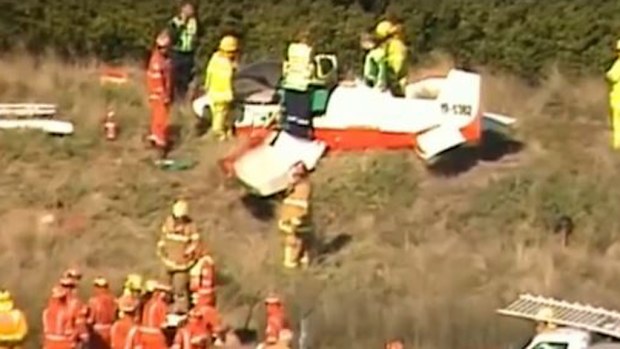The man was rushed to hospital after the plane rolled off the Melbourne runway. (9NEWS)