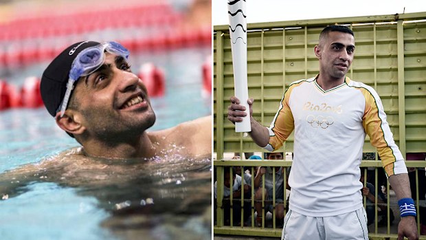 Syrian refugee and athlete Ibrahim Al-Hussein, 28, will participate in the upcoming 2016 Paralympic Games; Al-Hussein carried the Olympic Flame torch  through the Eleonas refugee camp in Athens back in April. (UNHCR/Achilleas Zavallis/AFP)