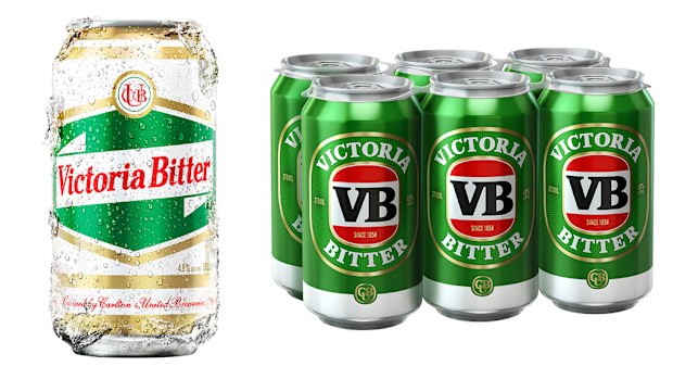 The new "heritage" cans (left) and the current iteration. (Supplied)