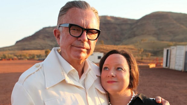 Sam Neill as Lang Hancock with Mandy McElhinney as Gina Rinehart. (9NEWS)