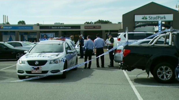 Police are investigating a robbery outside a Melbourne shopping centre, after which the victim was treated in hospital for shock. (9NEWS)