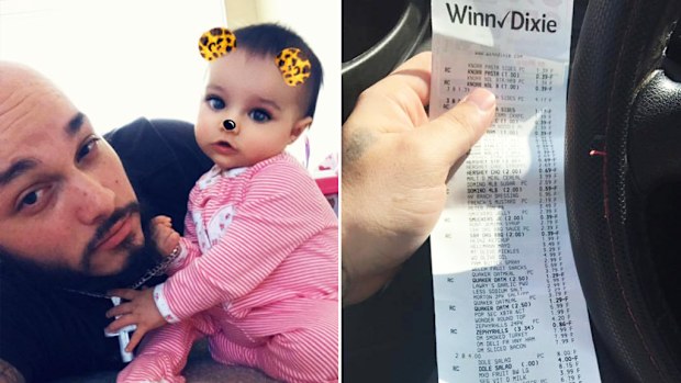 A Florida father has described shopping on behalf of his struggling ex out of a desire to "take responsibility". (Facebook/Brandon Carpenter)