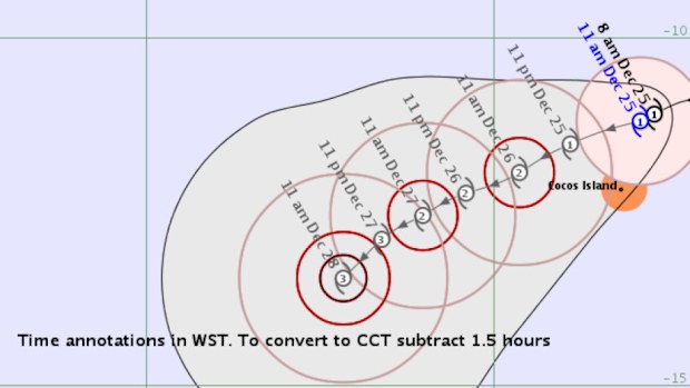 Tropical Cyclone Kate's projected path. (Bureau of Meteorology)