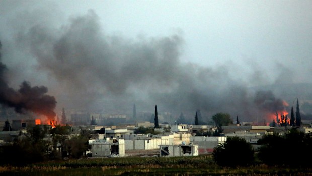 US airstrikes have attacked ISIL militants in the town of Kobani. (Getty)