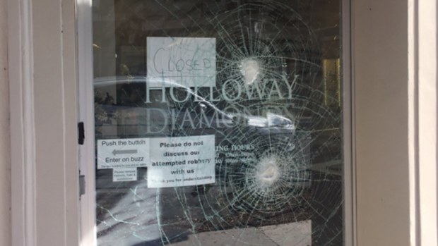 Masked offenders targeted Holloway Diamonds, Brighton, this morning. (9NEWS)