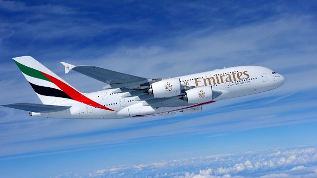 An Emirates A380. (File/AAP)