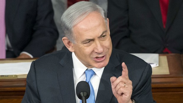 Israeli Prime Minister Benjamin Netanyahu delivers a speech to a joint meeting of Congress. (AAP)