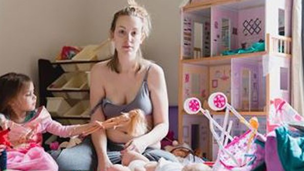 Motherhood is hard for many women and if you're struggling you're not alone. Image: Facebook/Kathy DiVincenzo.