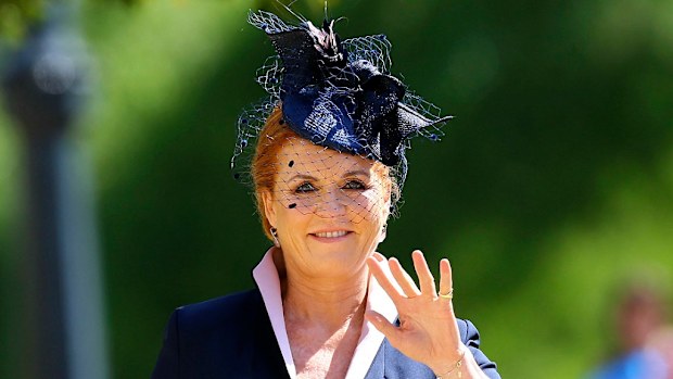The Duchess of York arrives at the wedding of Meghan Markle and Prince Harry. 