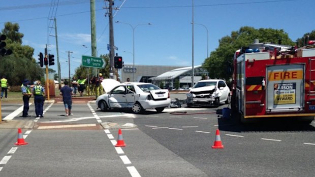 A six-year-old girl was injured in the crash at Osborne Park.
