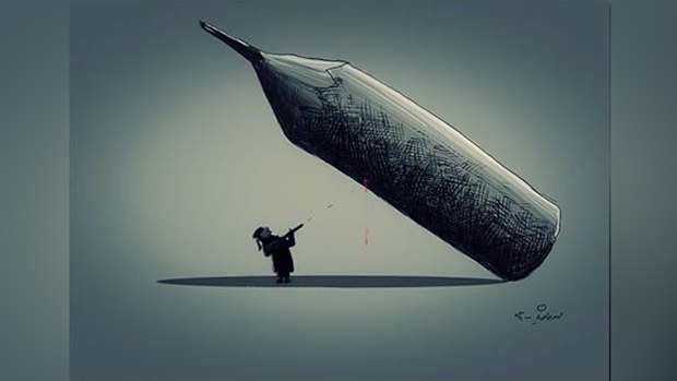 An Iranian cartoon competition seeks to highlight ISIL's crimes. (Resistart.ir)
