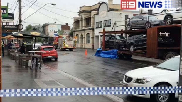 A pedestrian has died after being hit by truck at a busy Richmond intersection. (9NEWS)