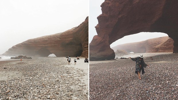 One of the Legzira beach arches. (Instagram/ba3ksy/beatnikgirl)