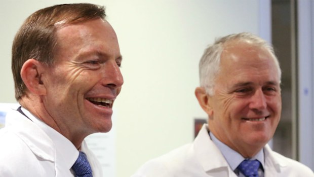 Prime MInister Tony Abbott with Communications Minister Malcolm Turnbull. (AAP)