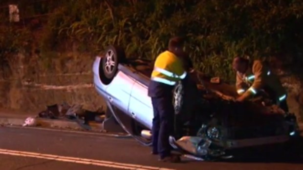 Police are looking for a driver and passengers missing from a crash in Chatswood, Sydney. (9NEWS)