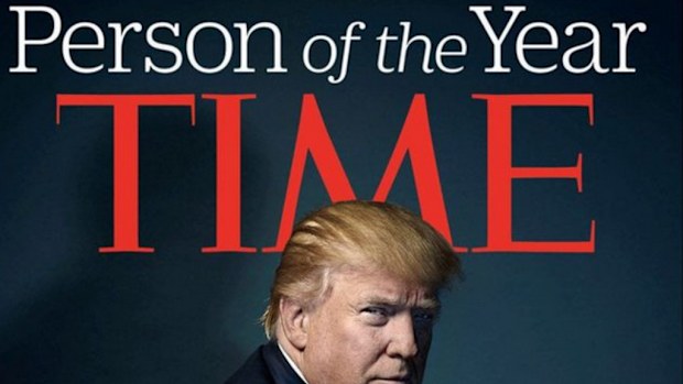 TIME magazine has denied claims it strategically placed the letter "M" over Donald Trump's head. (TIME Magazine)