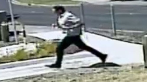 Police have released CCTV vision of a man they believe may have been involved in starting the fire. (Victoria Police)