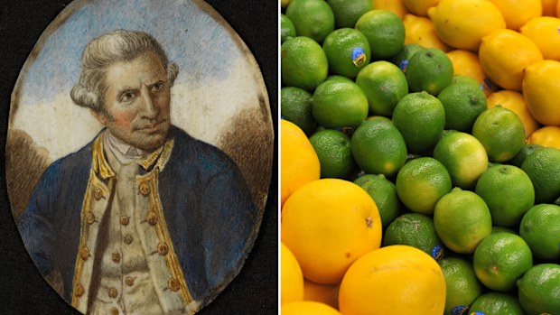 Captain Cook wrote an account of saving his crew from scurvy (left). (AAP)