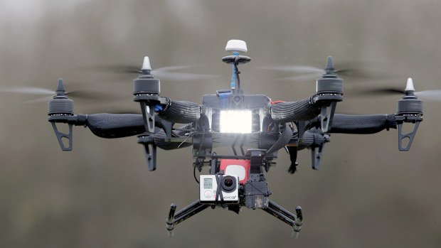 A demonstration drone flight over Paris in early February. (AAP)