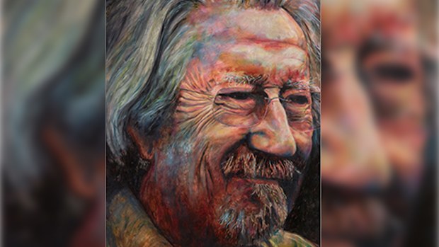 French-born Sydney artist Bruno Jean Grasswill won the Art Gallery of New South Wales’ 2015 Packing Room Prize with his portrait of Australian actor Michael Caton. (Supplied)