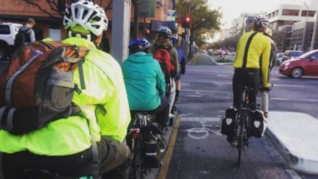 Cyclists on Frome Street, Adelaide. (Twitter)