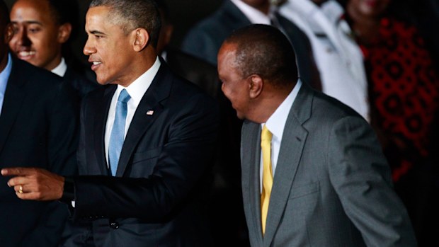 US president Barack Obama and Kenyan president Uhuru Kenyatta. (AAP)